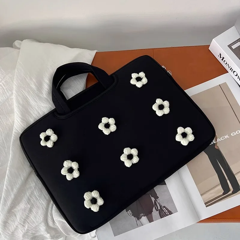 Cute Flower Tablet Bag For Ipad Air6 Pro11 10.9 10.5 12.9 13 Macbook Dell Huawei 13.3 13.6 14 15 15.6 16 Inch Laptop Handbag