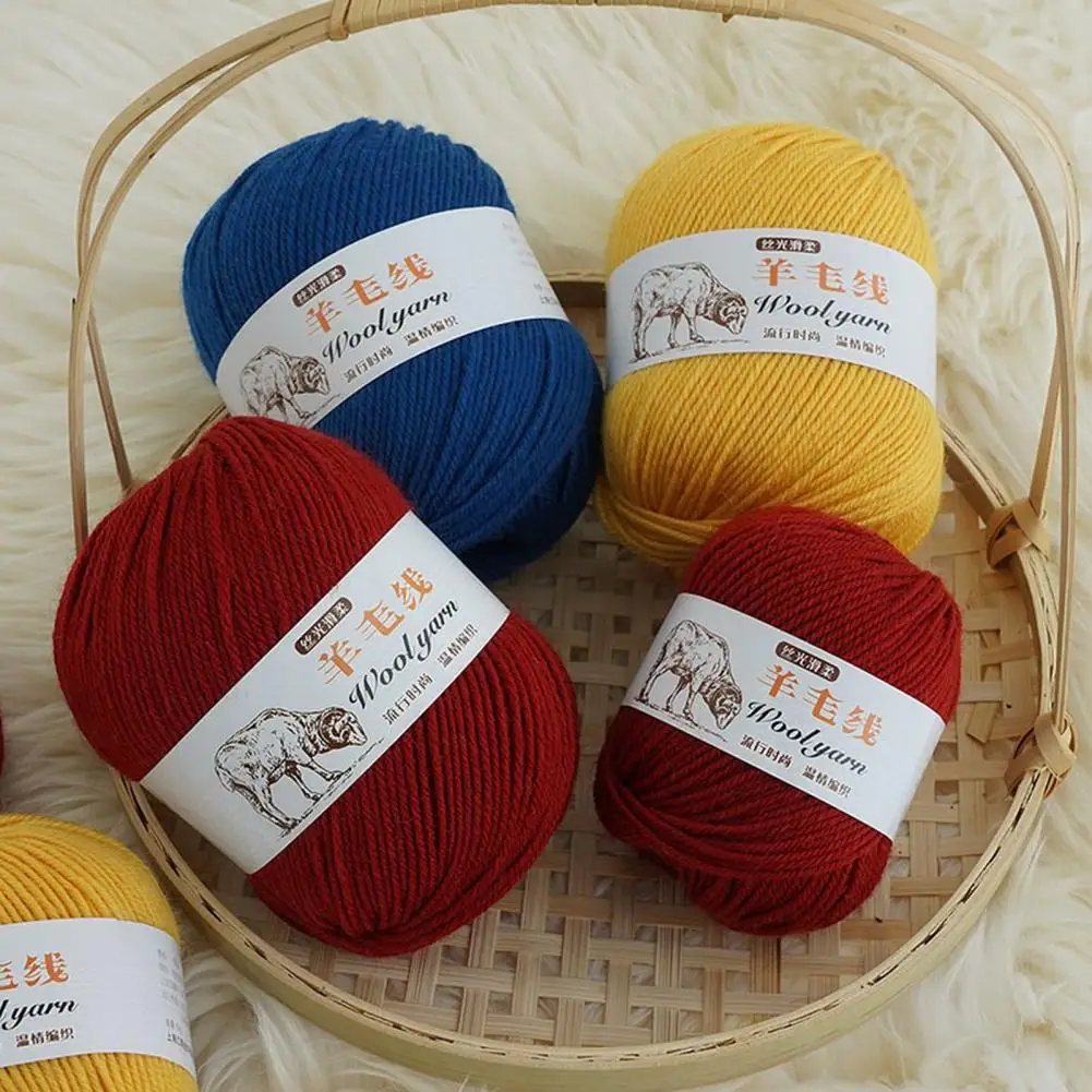 1 Roll Useful Comfortable Sweater Yarn Good Touch Colorfast Crochet Hand-knitted Yarn Yarn Ball Strong Warmth Retention