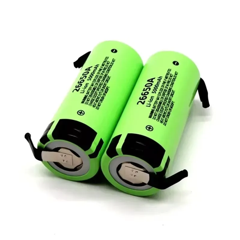 New 26650 Battery 3.7v 5000mAh 20A Discharge High Capacity Lithium Ion Rechargeable Battery 26650+Nickel Sheet