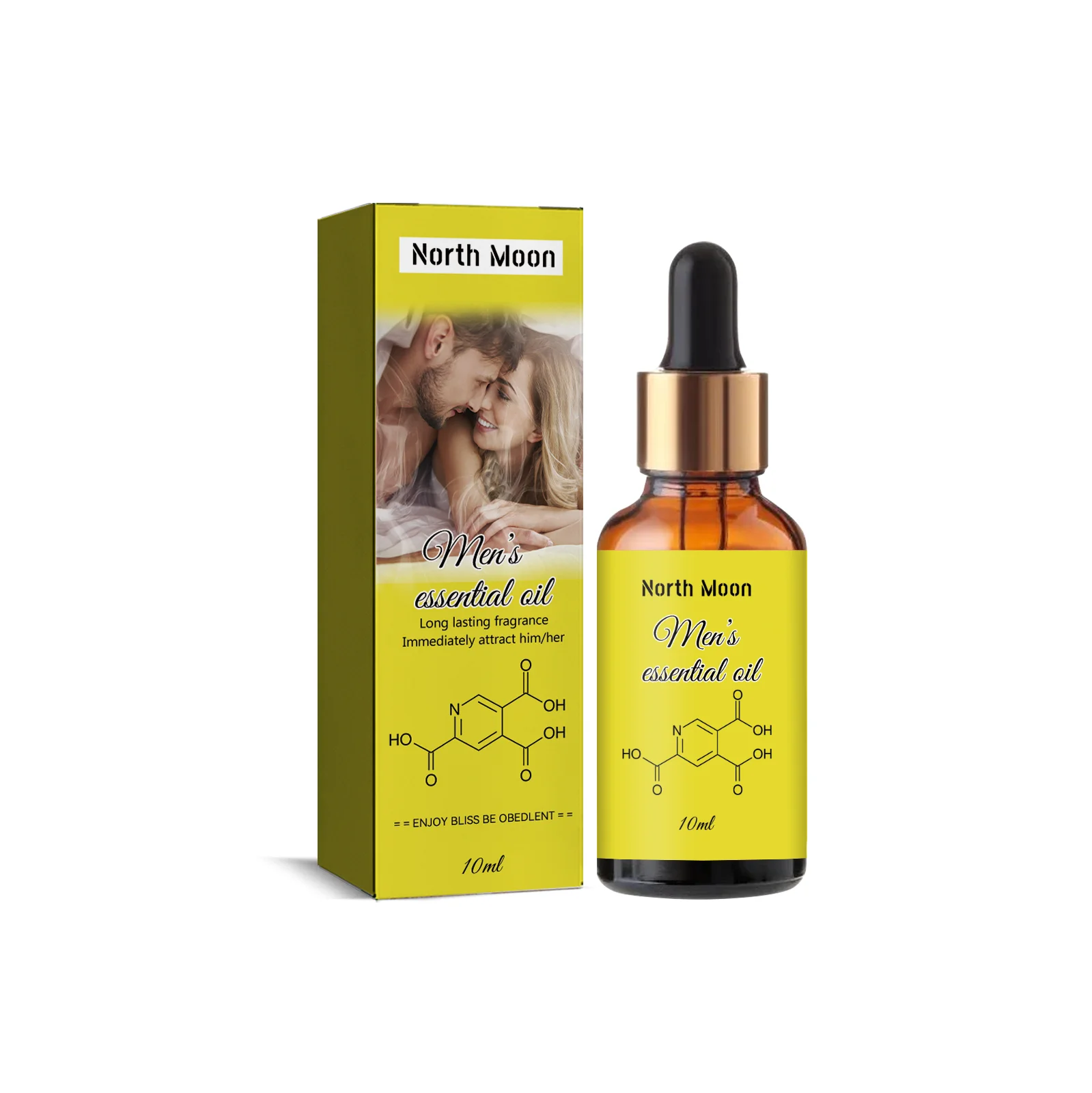 Pheromone Natural Body Essential Oil (Yellow) Natural Fresh Body Long-Lasting Fragrance Perfume Oil for Men and Women