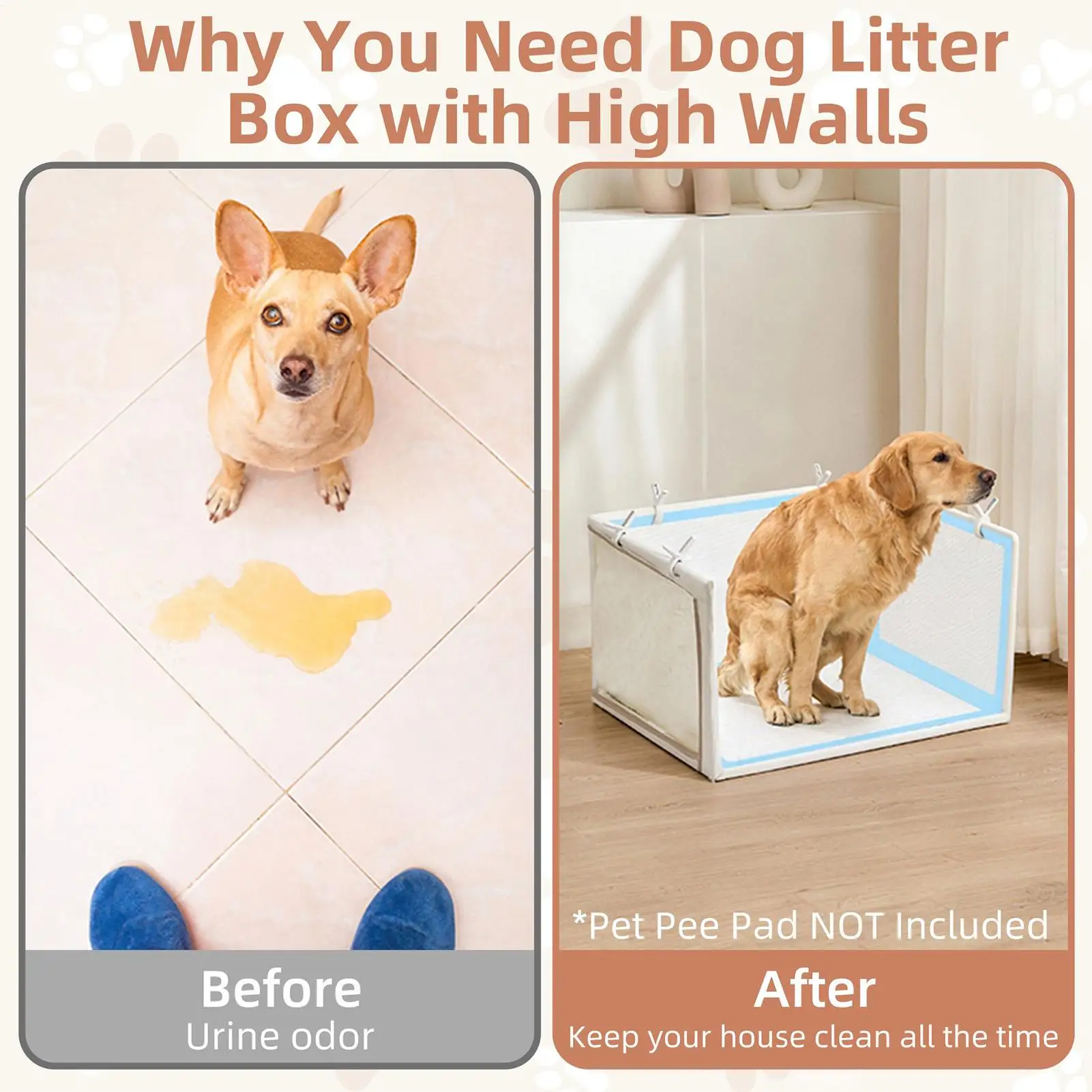 

Dog Potty Portable Waterproof Splash-Proof Dog Bathroom Indoor Litter Box For Small Medium Large Puppy Home Apartment Balcony