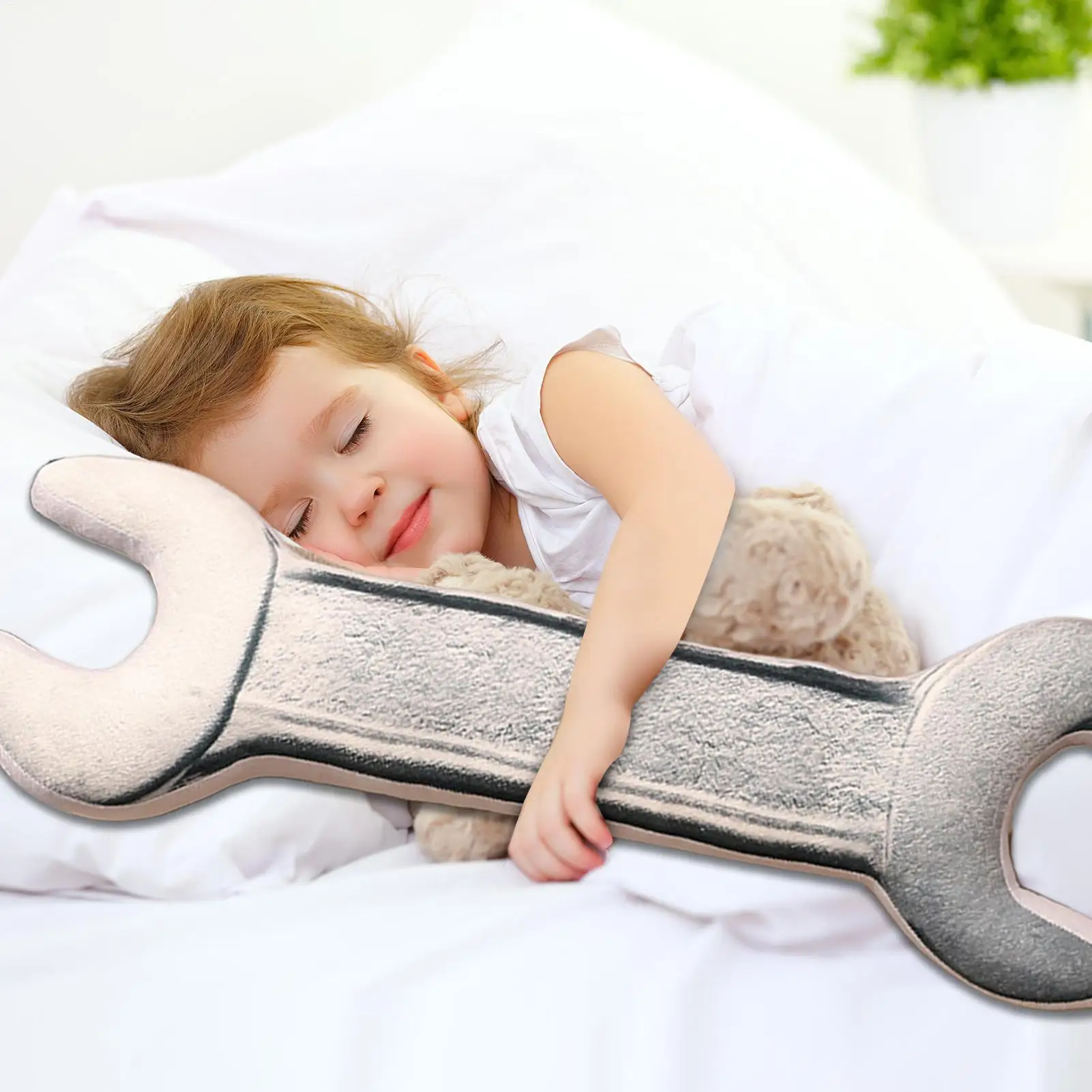 

Wrench Plush Plush Stuffed Wrench Toy Spanner Shaped Throw Pillow For Nursery Playroom Bedroom Sofa Couch Chair Car Birthday