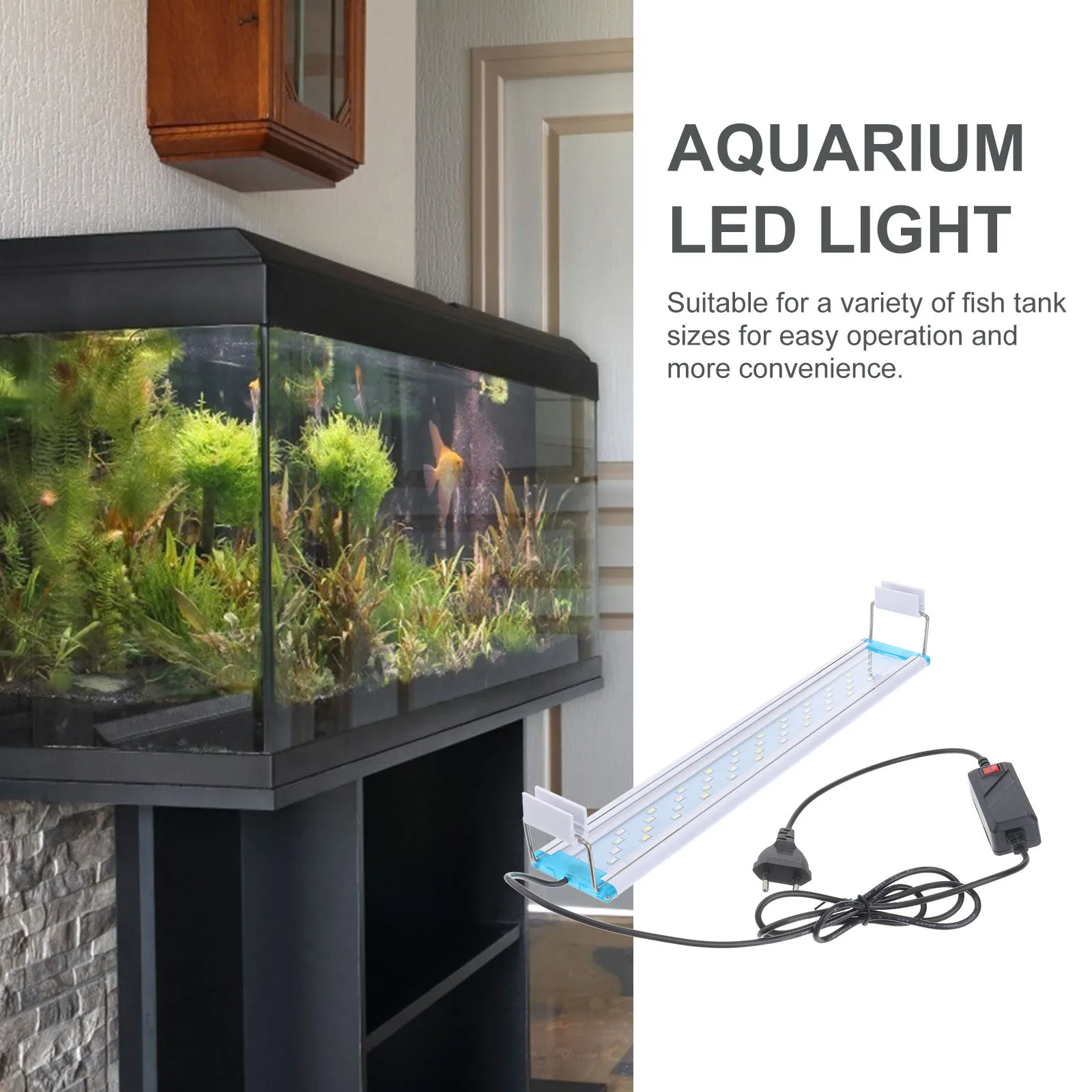 

1Pcs Aquarium Light Fish Tank LED Lamp Wear Resistant Buckle Fixation Suitable for Various Decorative Tanks Eu Plug Version