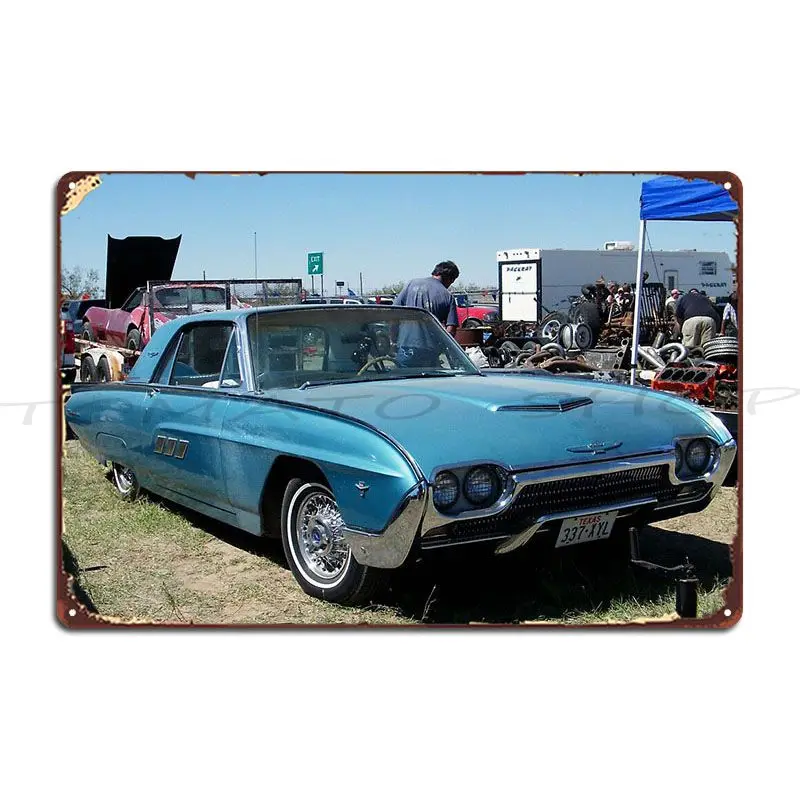1963 Thunderbird Coupe 1966 Thunderbird 'Fly'n Low' Metal Sign Wall Cave Create Party Garage Printing  Tin Sign Poster