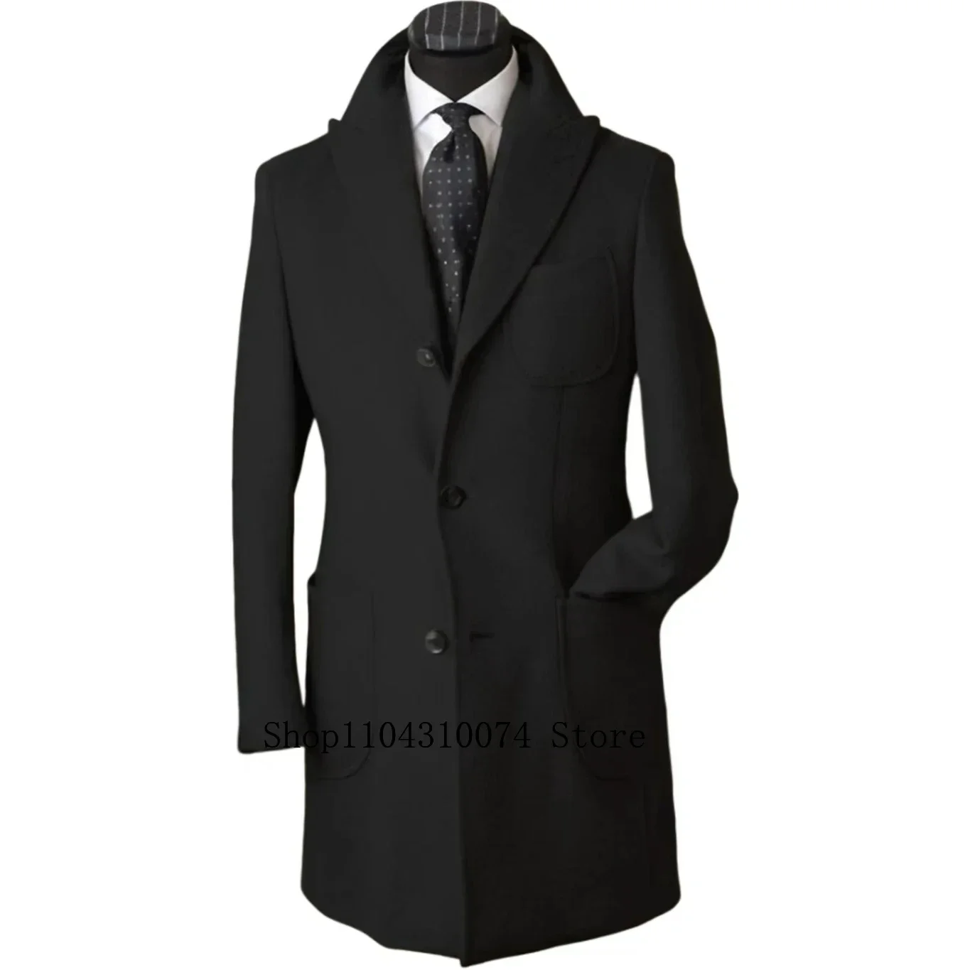 Long Sleeve Coat with Three Buckles ，gun Lapel Fitted Suit Blazer，raised Collar，Customized on Demand，business Coat for Ceremony