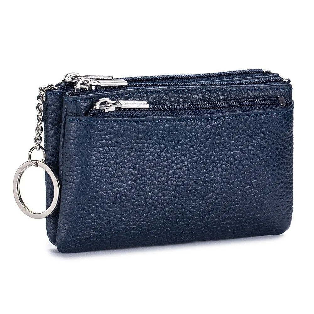 New Soft Genuine Leather Women's Wallets Zipper Portable Purses Coin Holders Large Capacity Storage Bag Money Bag Gift