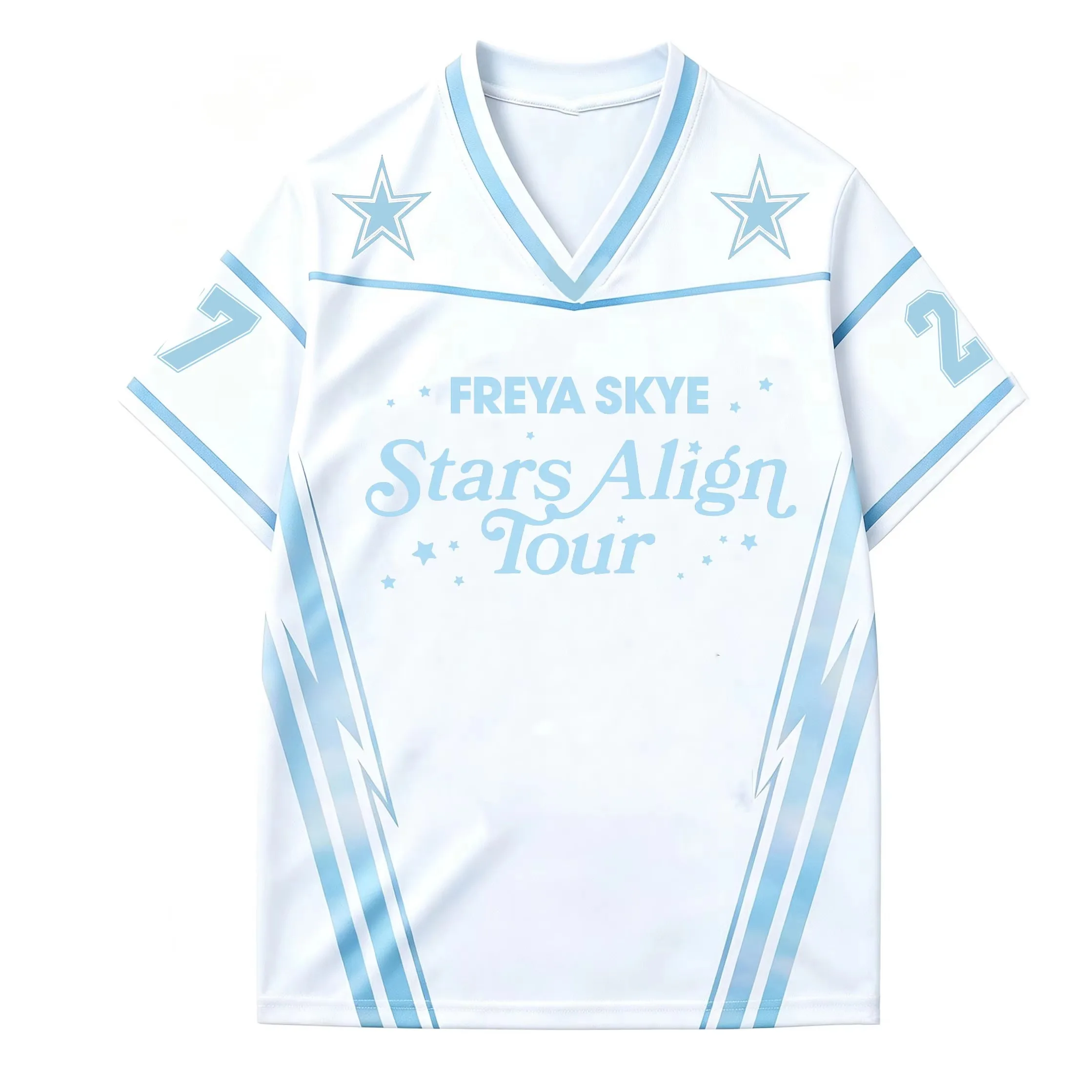 Freya Skye Star Align Tour 2027 Mesh Jersey Unisex V Neck Short Sleeve 3D Print Fan Support Concert Streetwear Breathable Tshirt
