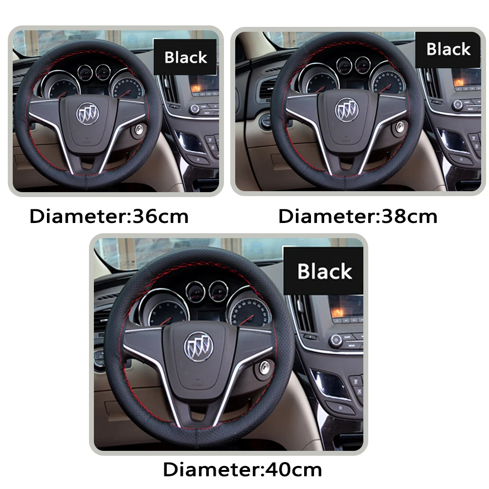 1PC Car-covers For opel astra h Artificial leather Funda volante With Needles Thread Cover on the steering wheel Gray Black
