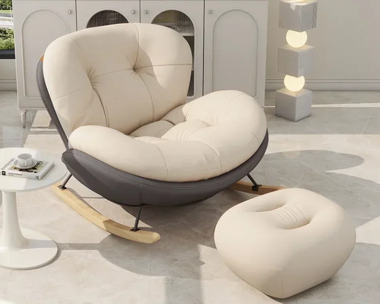 Snail Rocking Chair Plus Size Adult Rocking Chair Rest Nap Lazy Sofa Simple Eggshell Rocking Living Room Leisure Recliner Sofa