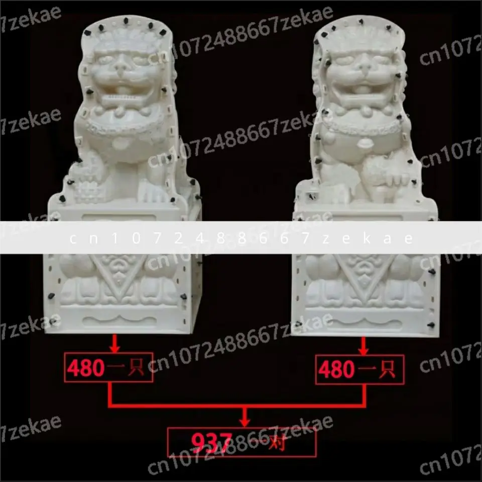 الأسمنت الأسد الاسمنت الصيني الذكور والإناث زوج الأسد العمود الروماني قالب كروي Daquan مختلف #2
