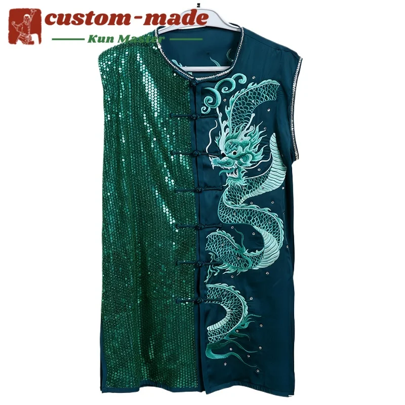 Custom Martial Arts Uniform Kung Fu Suit with Dragon Embroidery Southern Fist Long Fist Reinforced for KungFu Forms Competition