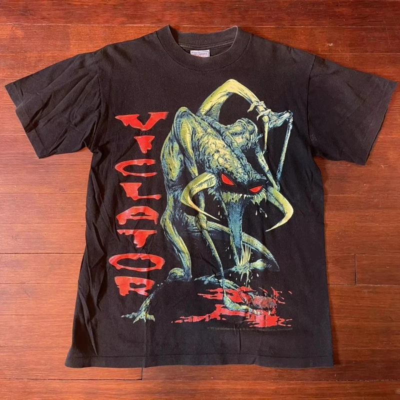 

1997, перепечатка Todd McFarlane SPAWN Violator, винтажный дизайн, черная футболка с графическим рисунком, рубашка с короткими рукавами, унисекс, для мужчин и женщин, лето
