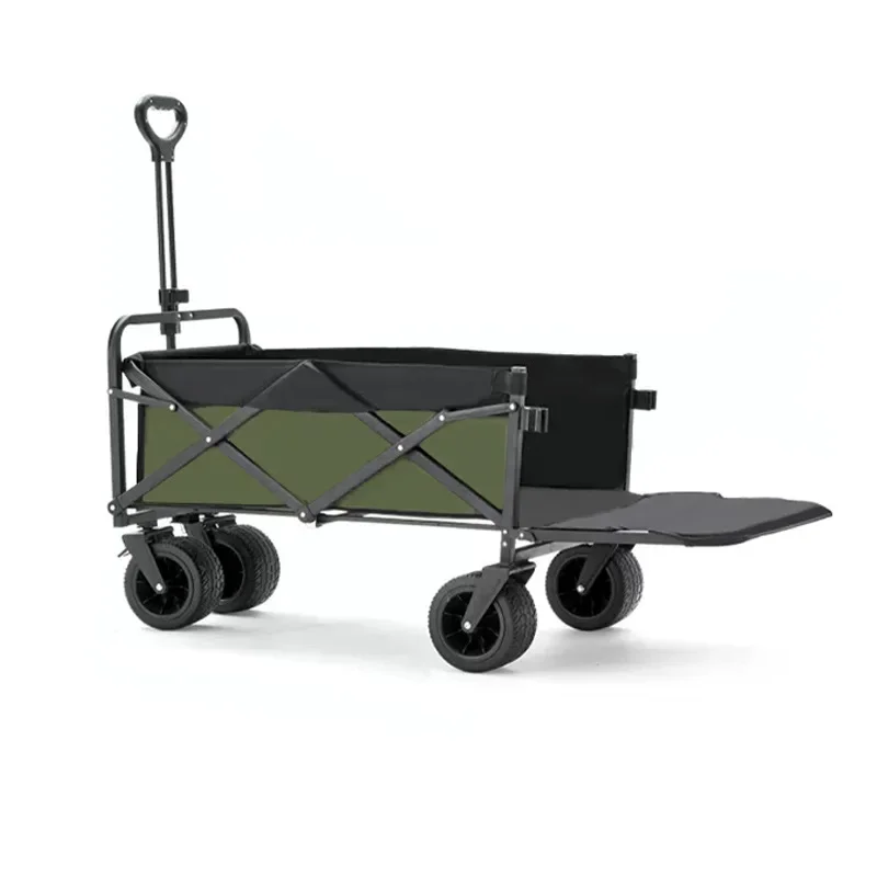 Outdoor Camping Cart Pusher Foldable Trailer Stall Extra Large Puller Puller Rear Opening Camping Vehicle