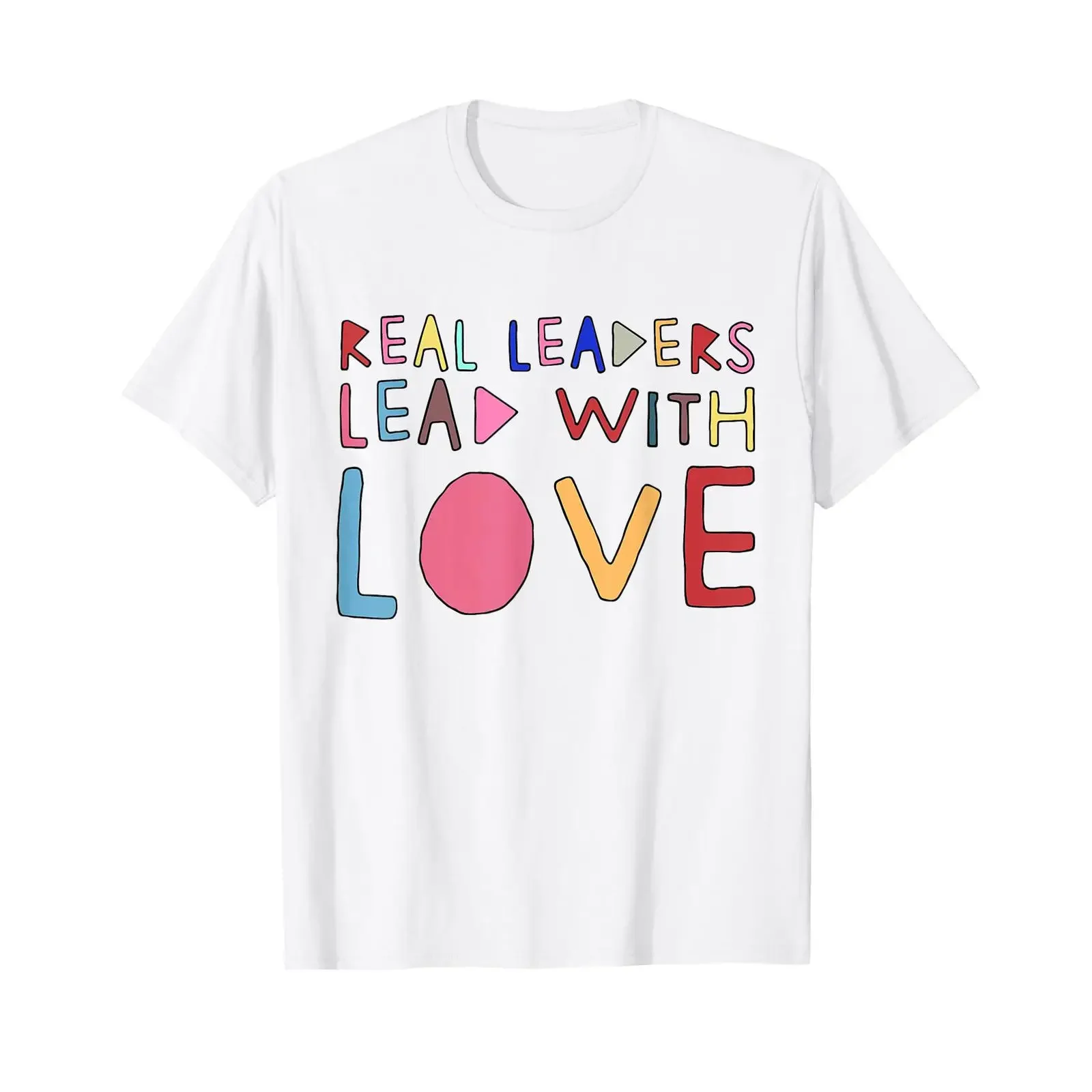 Echte Führungskräfte führen mit Liebe T Shirt vintage Washed designer clothes Casual Versatile Stretched streetwear Breathable