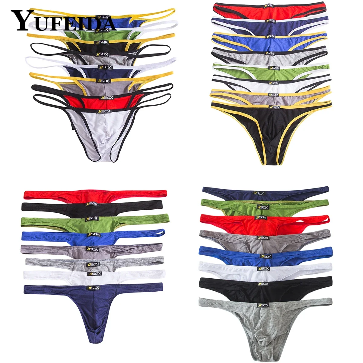 

YUFEIDA 4/6/8pcs Men's Solid Color Briefs Sexy Mens Underwear Breathable Comfortable Men Underpants Soft Low Waist Cueca Panties