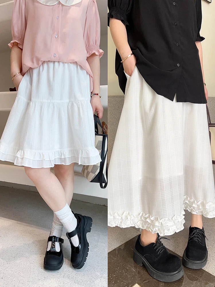 

Vogana Original High Waist f-length Cake Skirt with Wood ain New 2024 Spring Large Size Women's Commute Sle