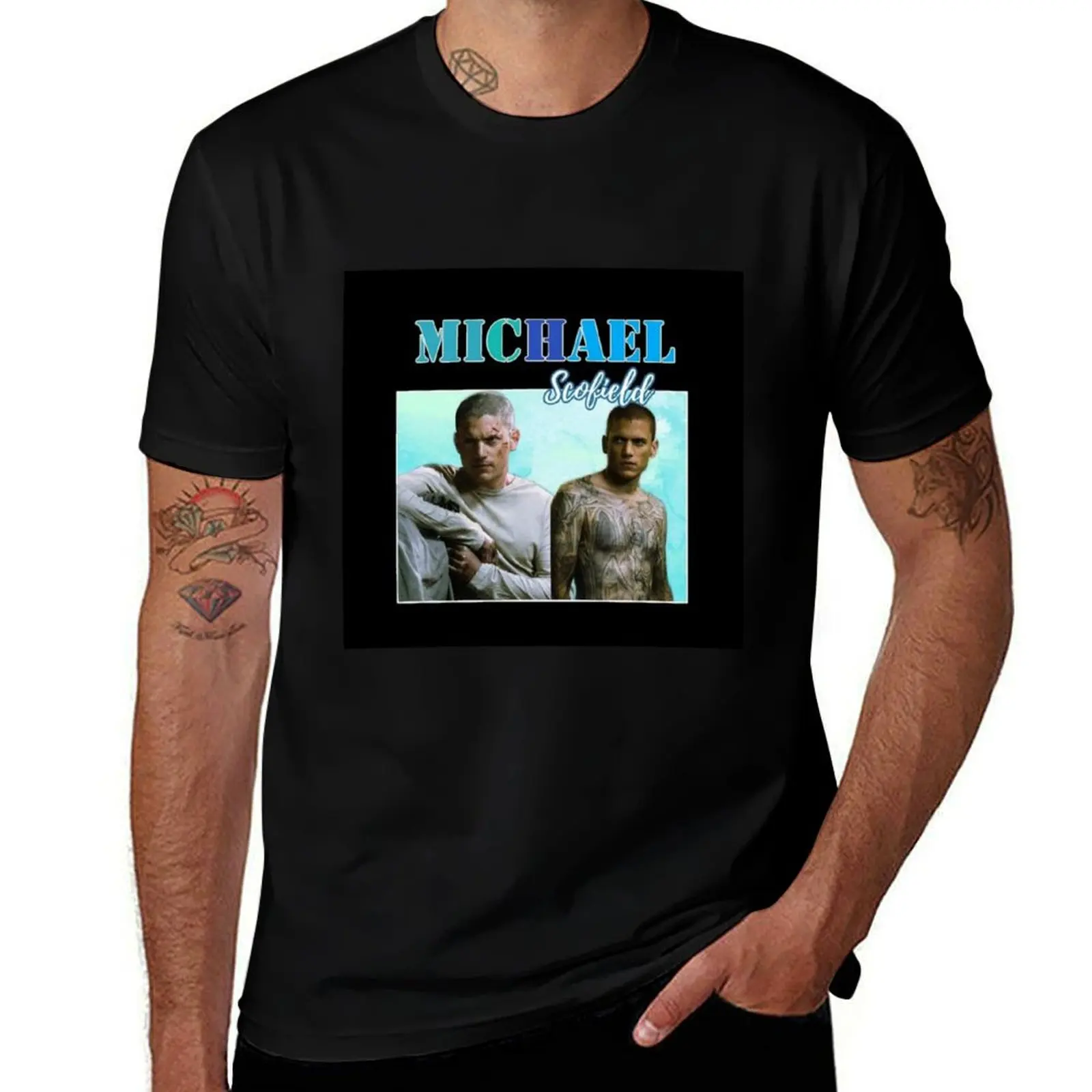 

100% anime man cotton t Scofield t Michael man shirts shirts for for shirt Vintage t T-Shirt