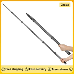 Handheld Microphone Boom Arm Extendable Mic Arm Carbon Fiber Boom Pole for Microphone with 1/4Inch Screw & Thread with Foam Grip