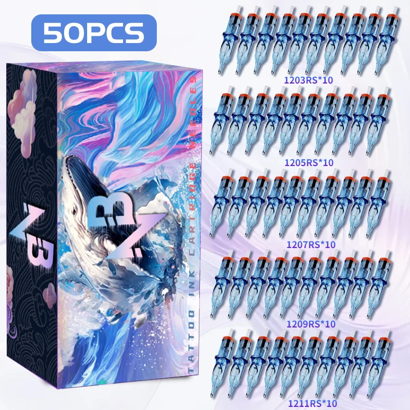 

Иглы для татуировок Needle Bee, 50 одноразовых игл разных размеров, одноразовые картриджи для тату-чернил, необходимые принадлежности для татуировок.