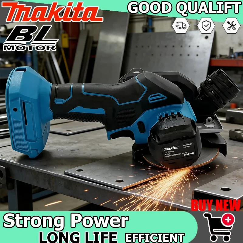

Аккумуляторная циркулярная пила Makita 3 дюйма, ручная угловая шлифовальная машина, перезаряжаемый инструмент 18В для резки металла, дерева, плитки, мрамора
