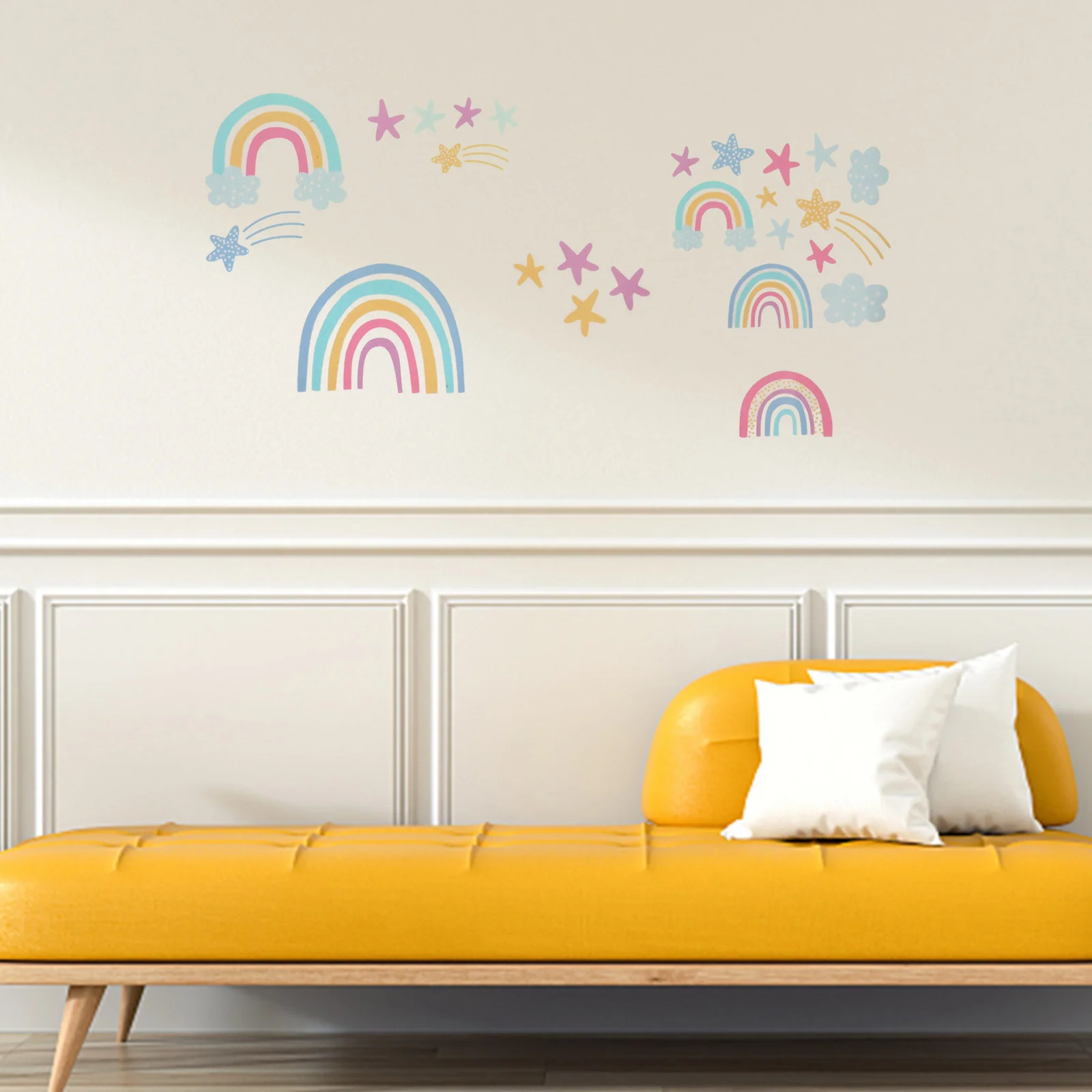

Night Luminous Stickers Glow in The Dark Decals DIY Luminous Star Rainbow Clouds for Kids Room Bedroom Decor Wall Glowing Decals