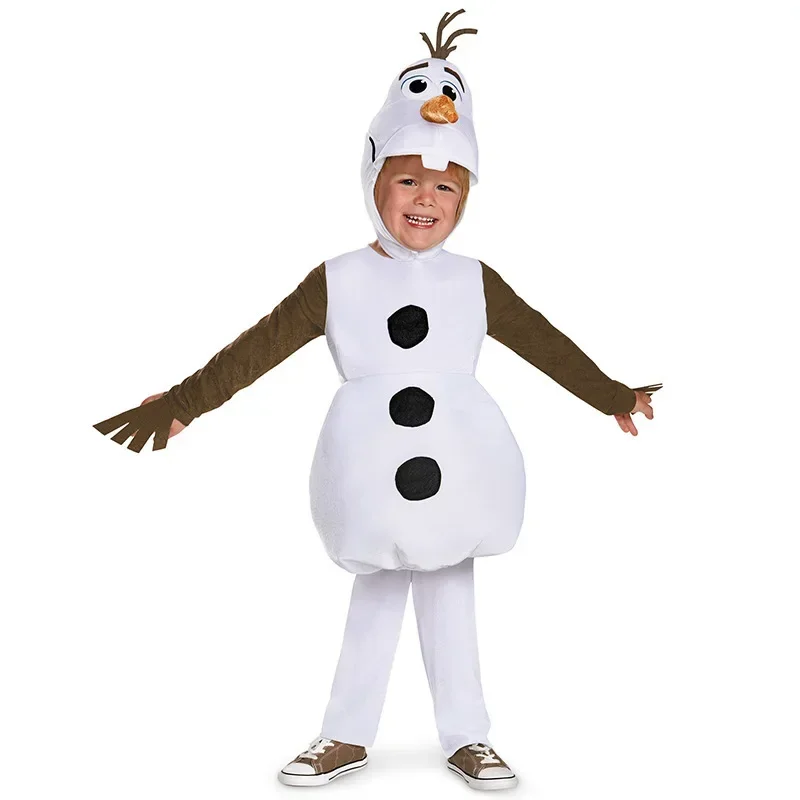 Anime Frozen Olaf Cosplay Costumes for Kids Unisex Christmas Mascot Costume Set Halloween Role Play Dress Up Carnival Party Gift