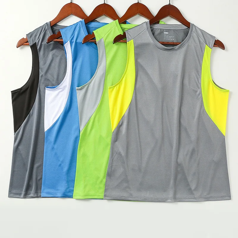 Summer New Quick Drying Tank Top Running Sports T-shirt Men\'s Loose Breathable Leisure Fitness Sleeveless Shirt