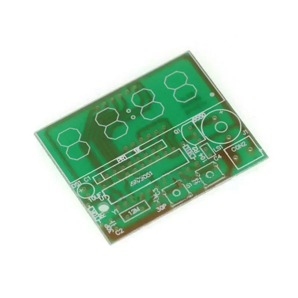 Imagem -04 - Bits Kit Relógio Eletrônico Digital Módulo Faça Você Mesmo Prática de Solda Habilidades de Solda Ysz4 1.2 mm de Espessura Pcb Fr-4 Board At89c2051