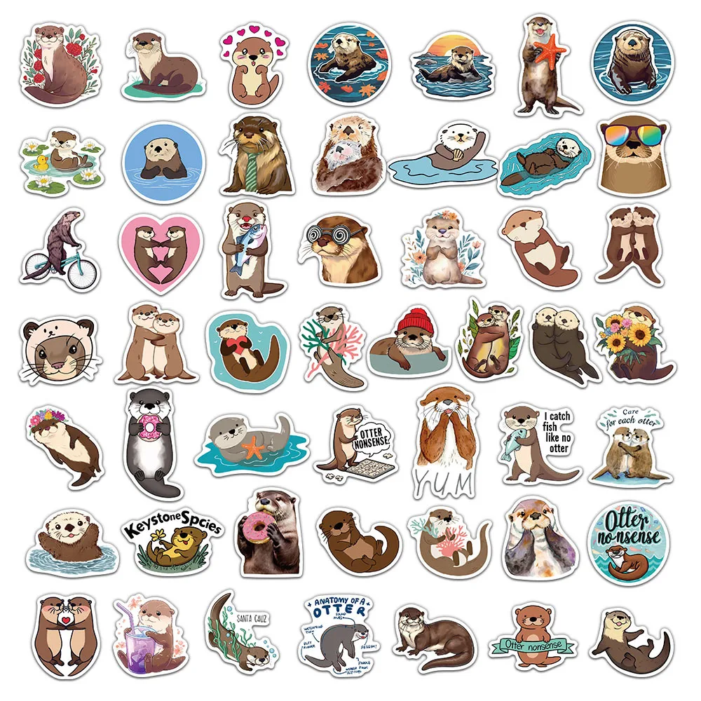 50 قطعة ملصقات قضاعة رائعة لطيف الحيوان حساب المواد جراب هاتف الكمبيوتر المحمول الأمتعة زجاجة ملصقات مقاومة للماء