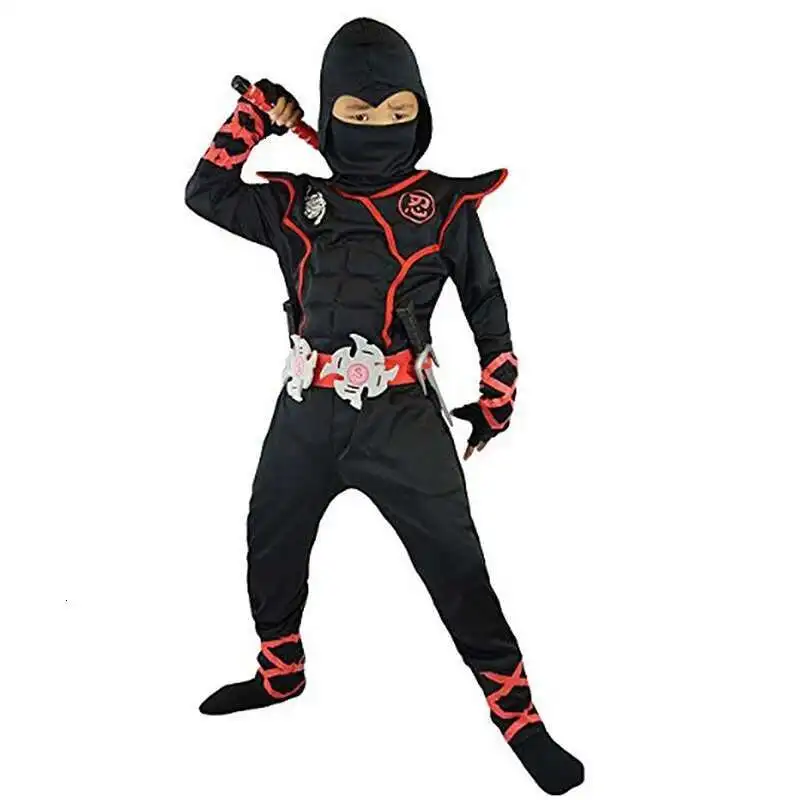 

Halloween costume for kids Cosplay Ninja Costume Muscle Warrior Ninja Kid Japanese Ninja Costume Weiwu Black Warrior
