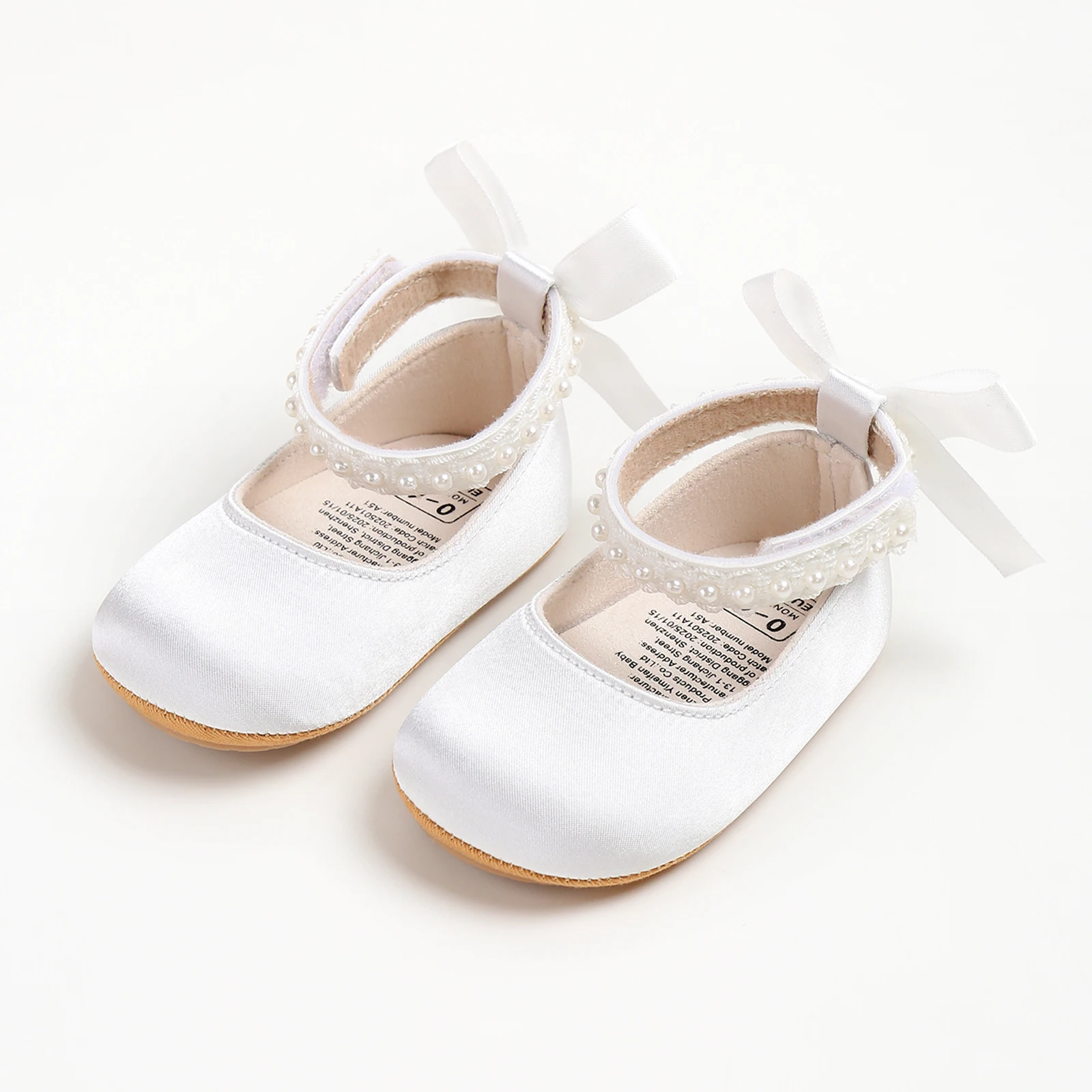 

Blotona Baby Girls Mary Jane Flats Cute Pearl Infant Wedding Shoes Non-Skid Newborn Crib Shoes Casual Shoes