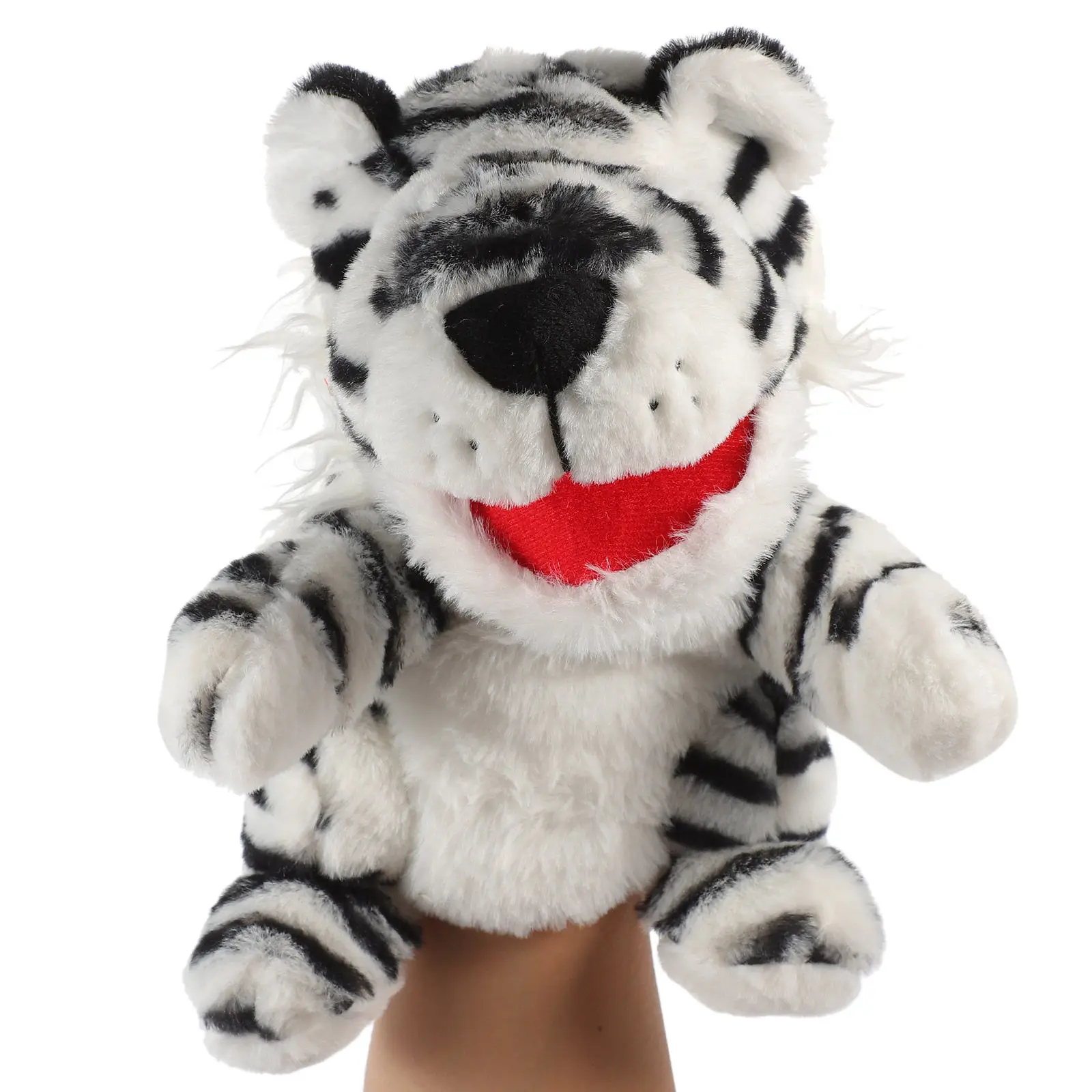 

Tiger Hand Puppet Cartoon Soft PP Cotton Storytelling Interactive Animal Hand Puppet for Kids Early Education Parent Child Role