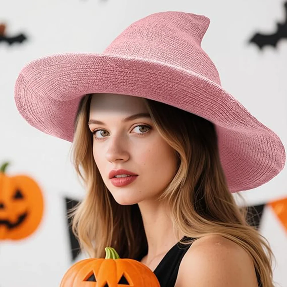Halloween Witch Hat Knitted Cap for Women