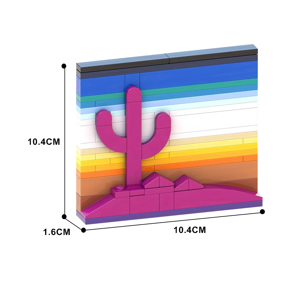 Gobricks Moc 3d Pixel Art Az Zonsondergang Display Bouwsteen Set Kamer Decoratie Schilderen Bakstenen Speelgoed Voor Meisje Cadeau