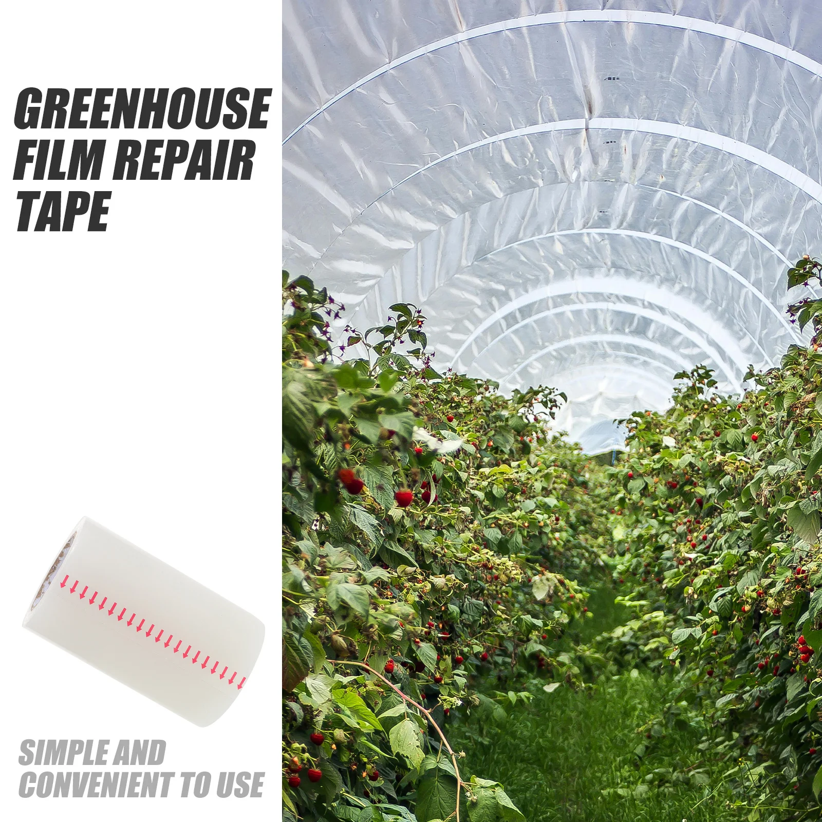 

Greenhouse Plastic Repair Tape 10cmx10m UV Resistant Strong Adhesive Cloth Tape for Polyethylene Film Patching Green Garden