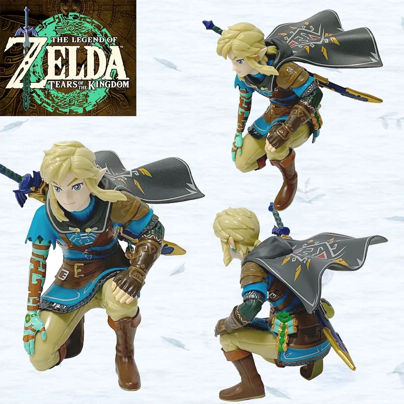 NEWLegend of Zelda Kingdom Tears Squatting Position Link Handmade PVC Model Game Peripheral Handmade Model Doll Desktop Ornament