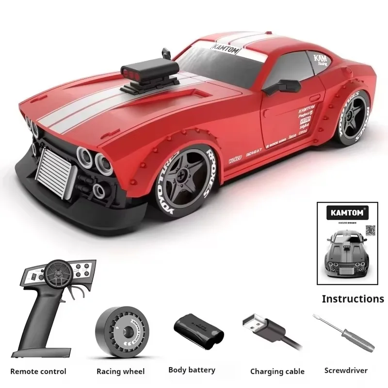 Kamtom 1:32 Small 4wd Flatbed Drift Vehicle Full Scale Electric Remote Control Car Long Endurance Esp Gyroscope Car Boys Toys