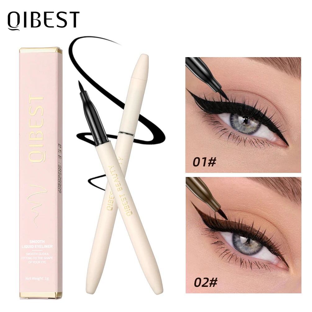 QIBEST Ultra Fine Eyeliner Pencil Liquid Eye Liner Waterproof Smudgeproof Quick Drying 12 Hour Wear Eyeliner Easy To Use Makeup