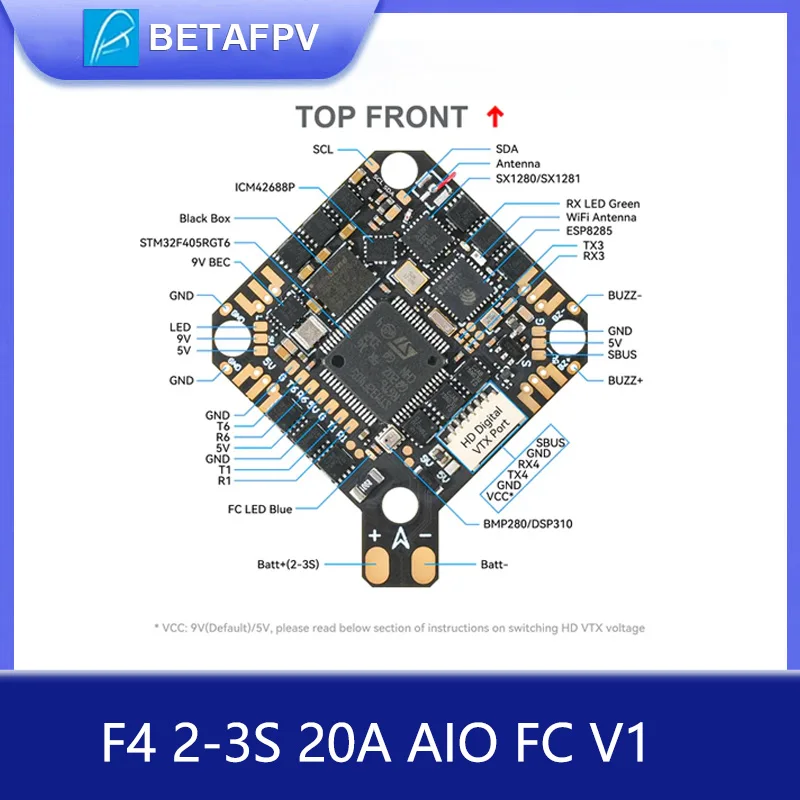 

BETAFPV F4 2-3S 20A AIO FC V1 для pavo pivo/pavo20 pro O4