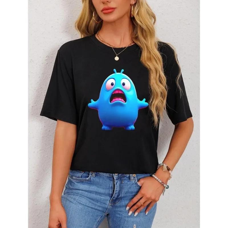 

Футболка унисекс HLHYX с мультяшным персонажем, 1 шт., идеально подходит для детей, яркая, с коротким рукавом, повседневная