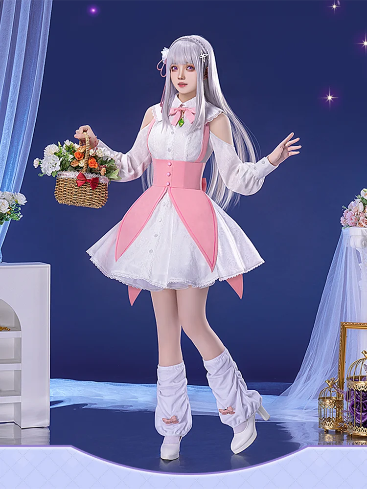 

Emilia Dress Cosplay Costume RE: ZERO - Starting Life in Another World Women Girl Role Play Dress Comic-con Party Suit Size S-XL