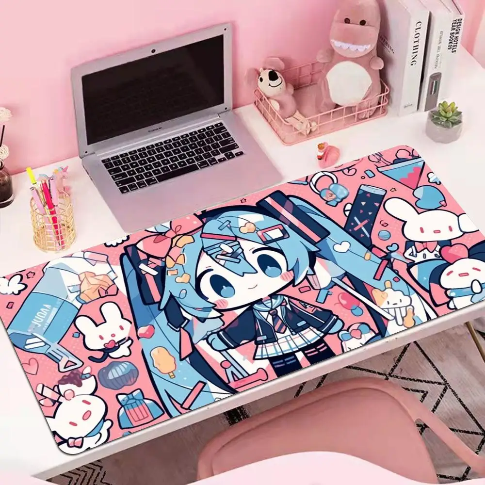 

H-HATSUNE-MIKU GIRL INS Tide Large Gaming Laptop Computer Desk Mat Mouse Pad Mouse Mat Notbook Mousepad Gamer Girls Bedroom