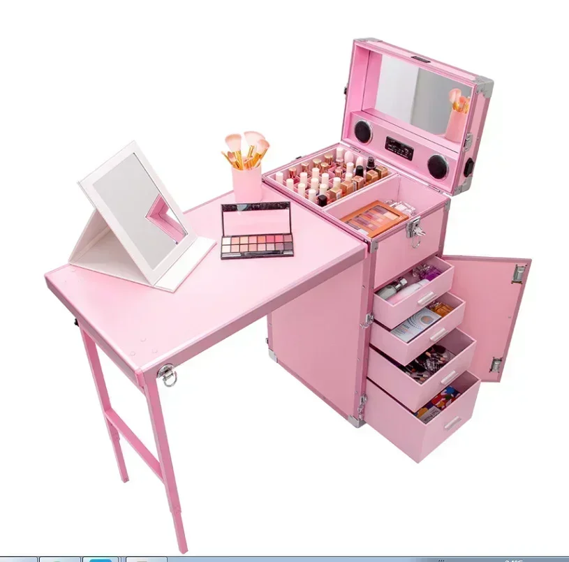 Manicure Table Cosmetic Workstation Folding Carrying Case Portable Manicure Table