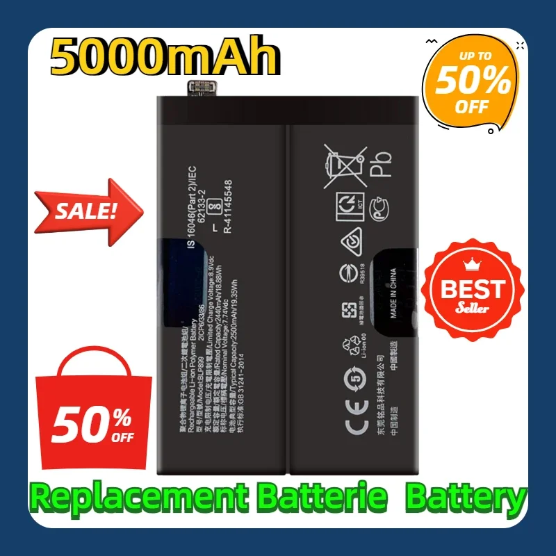 

For OnePlus 10 Pro 5000mAh High Quality Replacement Batterie Battery BLP899