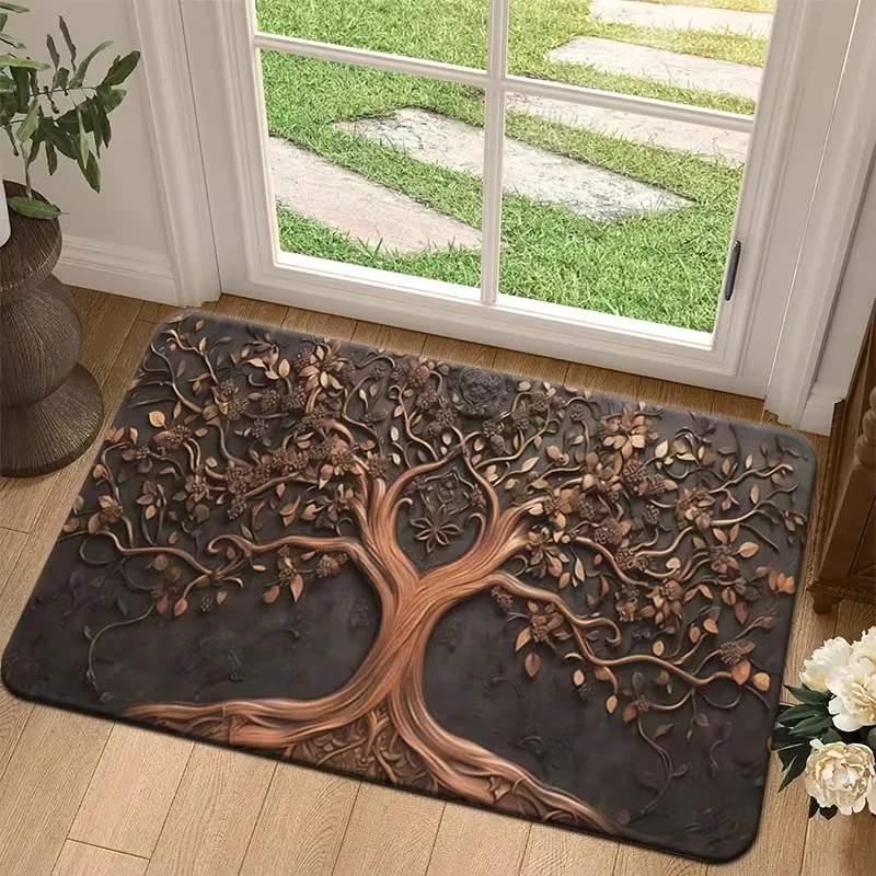 Modern Style Carpet Doormat, Deep Blue-green Color Bedroom Living Room Home Kitchen Decoration Indoor Holiday Home Decoration