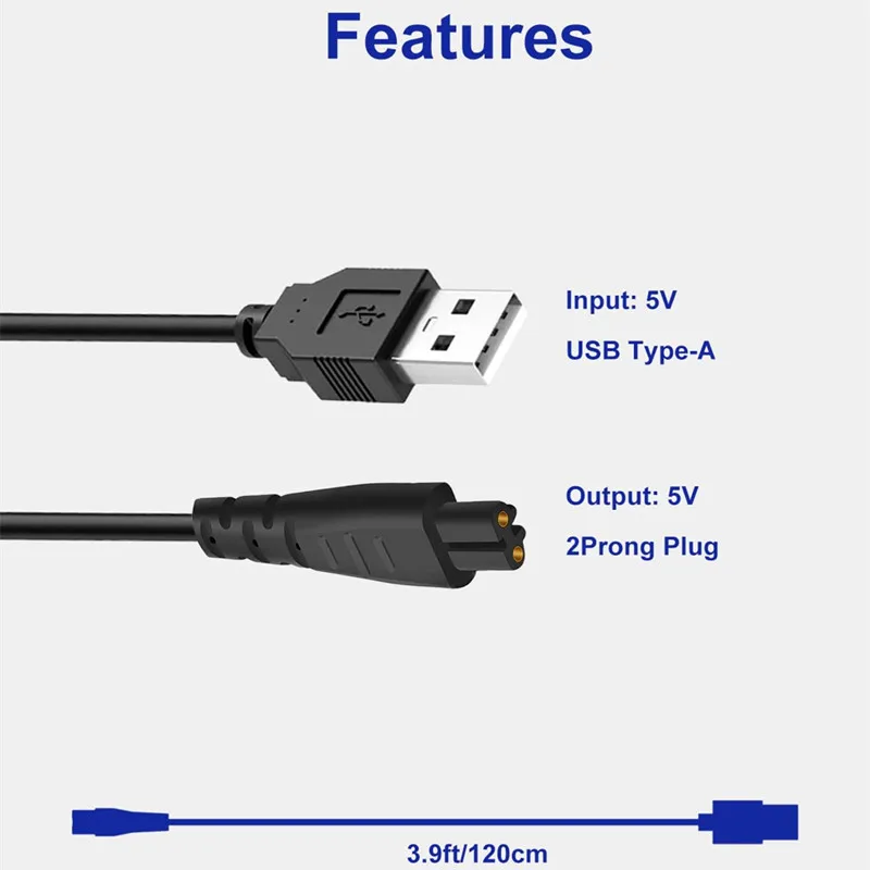 Kabel do ładowania USB kompatybilny z golarką Remington XR7000 ładowarka 5V dla HC4250 HC5870 HC5950 PF7500 PF7600 PF7855 PG6250 XR1400