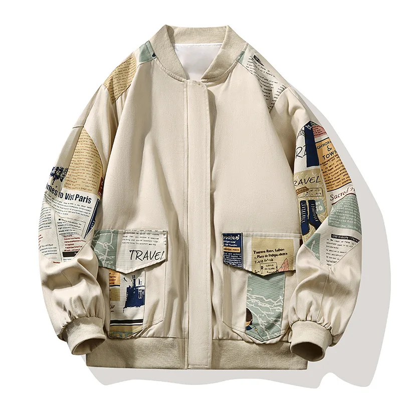

Новая уличная бейсбольная куртка в стиле хип-хоп в стиле пэчворк, модная мужская свободная повседневная универсальная куртка бойфренда, мужское пальто