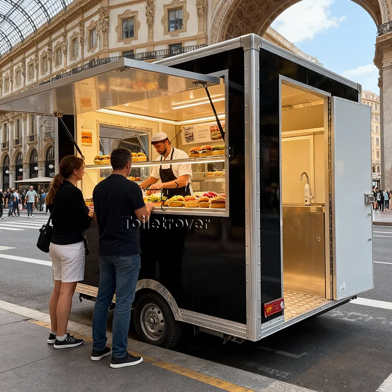 

Новый дизайн, фургон-велосипед для фастфуда, коммерческий прицеп для еды, мобильный уличный фудтрак с LED-экранами и подсветкой