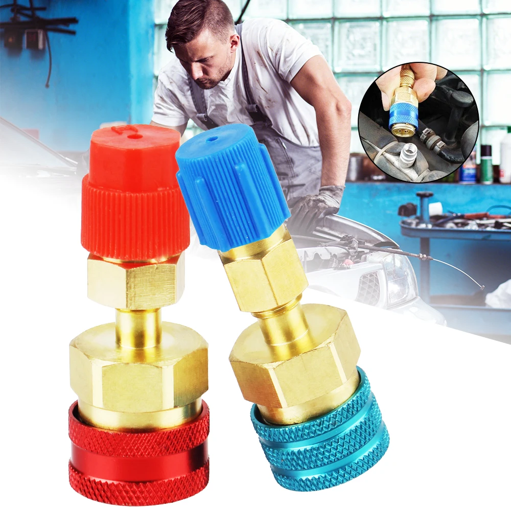 カーエアコン冷媒クイックフィットカプラコネクタ、真ちゅう製アダプター、カーツール、r1234yfハイローサイドアダプターフィッティング