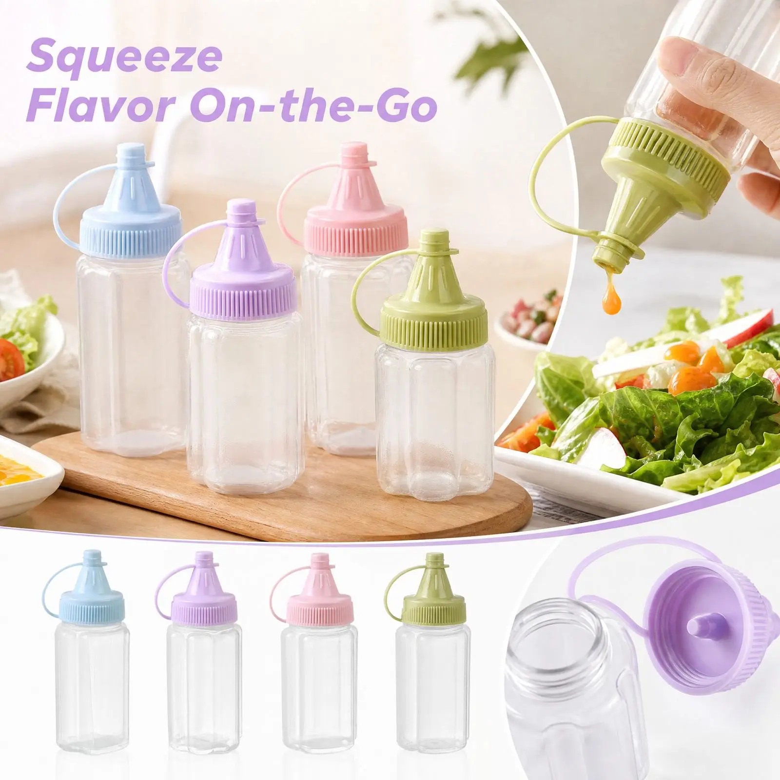 Portable Squeez Condiment Bottle Squeez Bottle Trending Portable Dispenser Bestseller Leakproof Kitchen Condiment Holder 2026